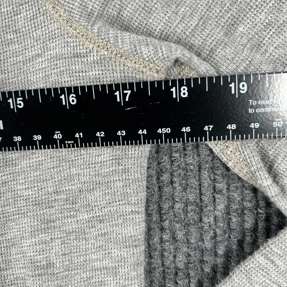 American Eagle Mens Sweatshirt Thermal Medium Gray Long Sleeve Knit Classic Fit